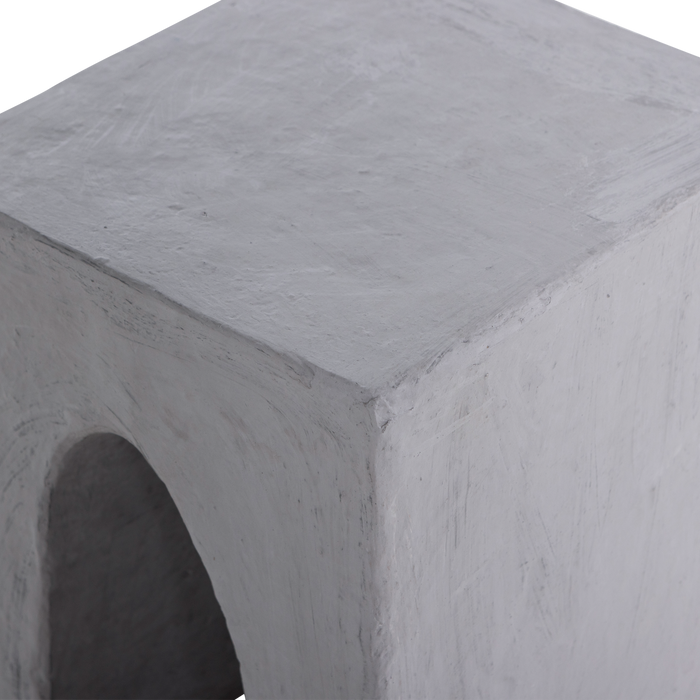 WOOOD Tovi Bijzettafel - Papier Mache - Grijs - 45x40x35