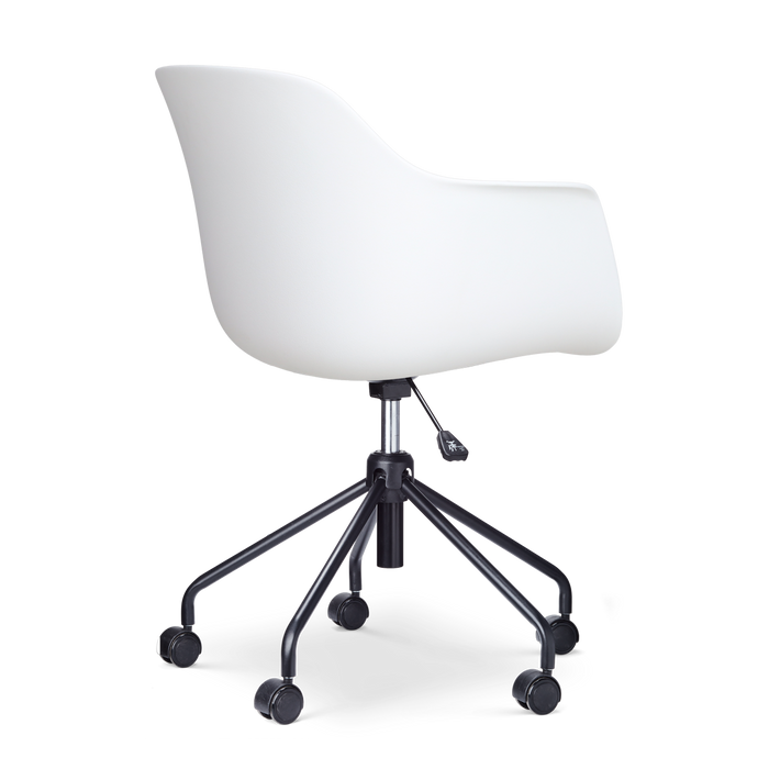 Nolon Nout-Liz eetkamerstoel wit met zeegrijs zitkussen - zwart