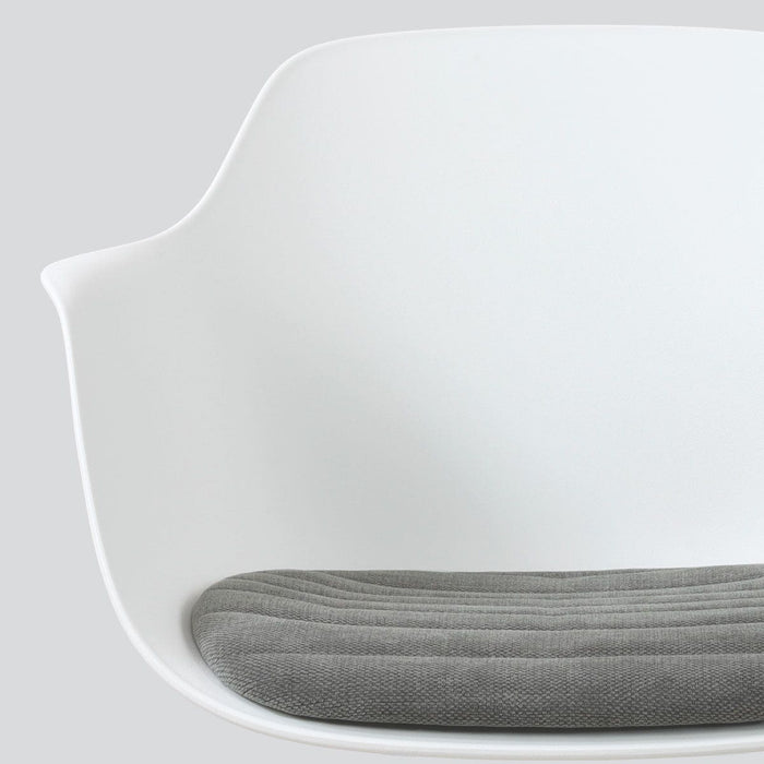 Nolon Nout-Liz eetkamerstoel wit met zeegrijs zitkussen - zwart