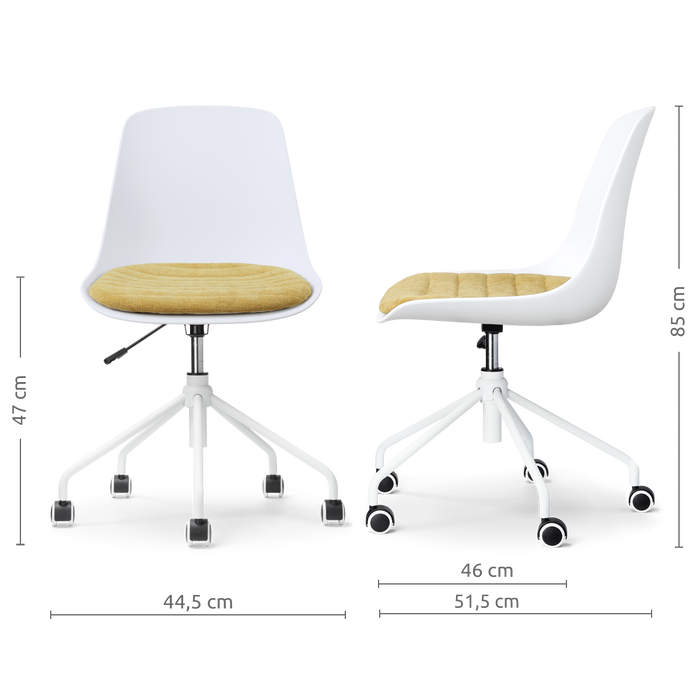Nolon Nout-Liv eetkamerstoel wit met warm oker zitkussen - wit