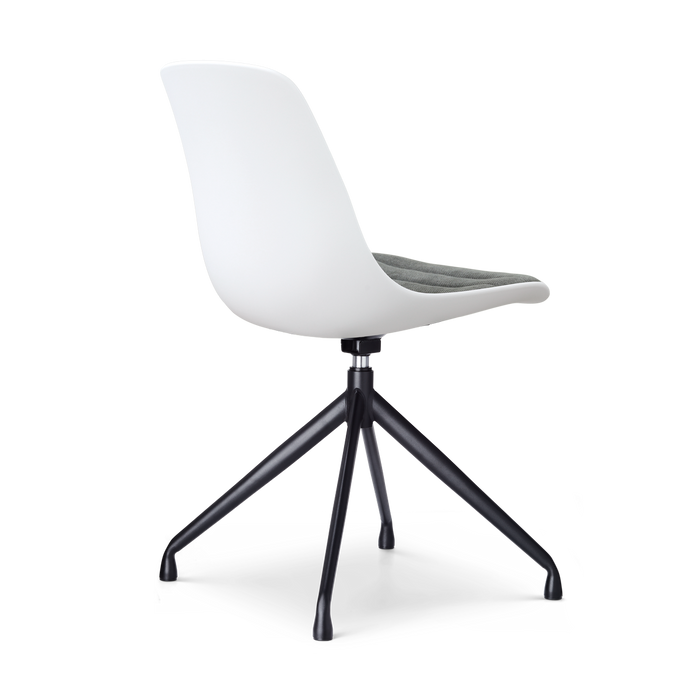 Nolon Nola-Liv draaibare eetkamerstoel wit met zeegrijs zitkussen -