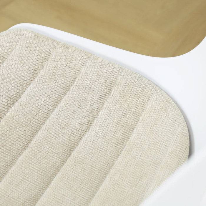 Nolon Noa-Liv eetkamerstoel wit met naturelbeige zitkussen - zwart