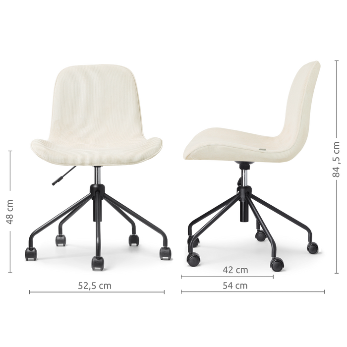 Nolon Nout-Fé bureaustoel rib beige - zwart onderstel