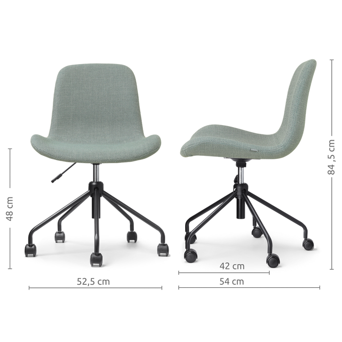 Nolon Nout-Fé bureaustoel saliegroen - zwart onderstel