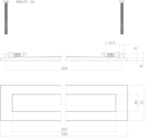 Intersteel Brievenbus met veer messing gelakt