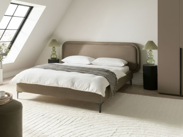 Beliani - SUZETTE - Tweepersoonsbed - Taupe - 160 x 200 cm - Polyester