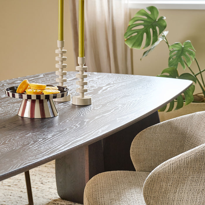 by fonQ Oakline Curve Eettafel B 180 cm - Mystic Brown