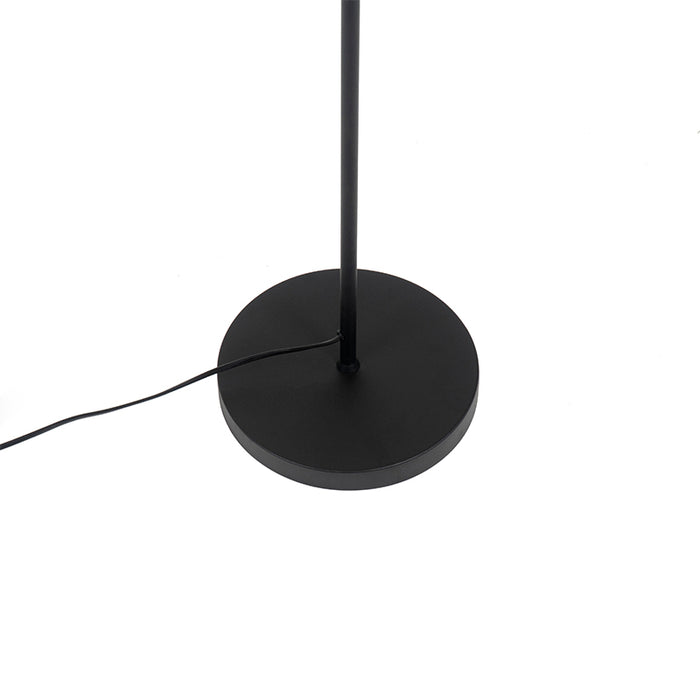 QAZQA Industriële vloerlamp zwart met goud 160 cm - Magnax