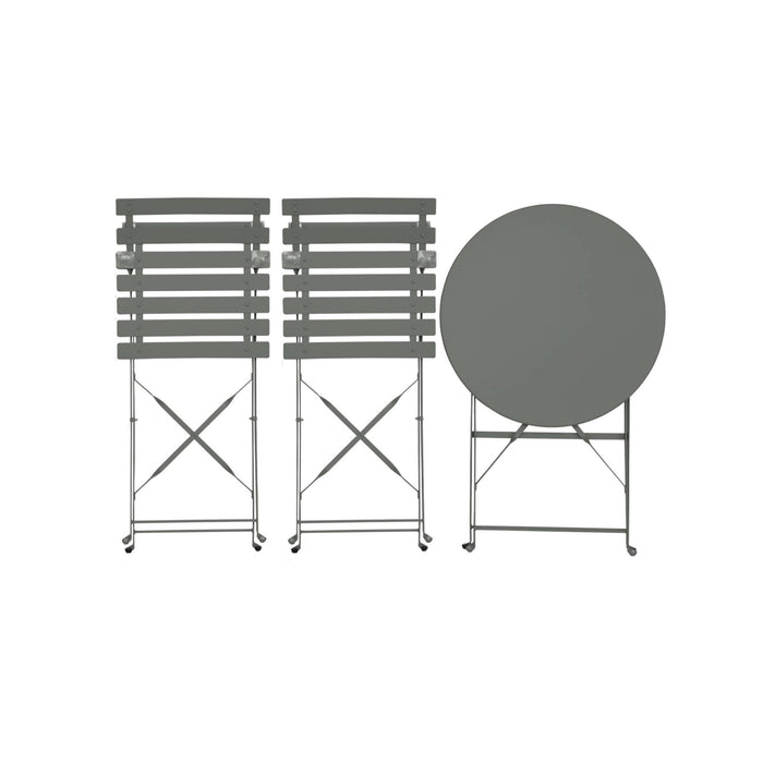 sweeek - Bistrotafel met 2 stoelen inklapbaar metaal Ø60 x 70cm