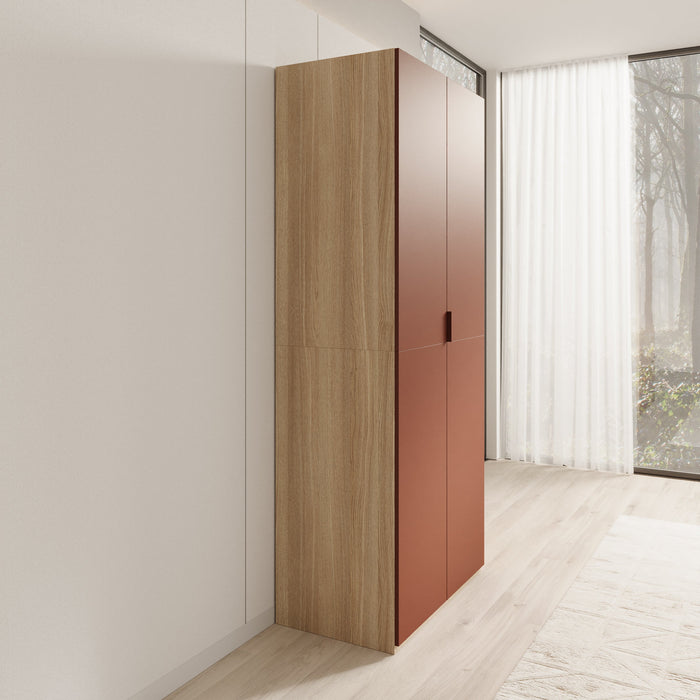 Meubella - Montclair - Kledingkast - Terracotta|Eiken - 90x53x215 cm