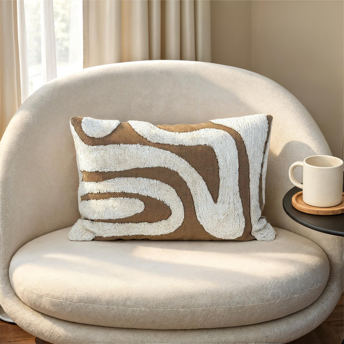 by fonQ Wave Sierkussen 40 x 60 cm - Bruin