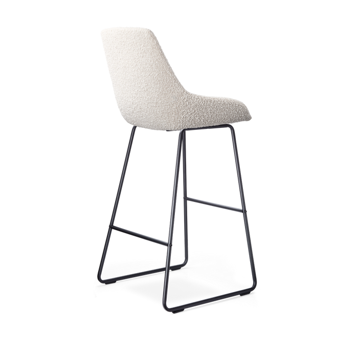 Nolon Nino-Isa Barkruk Bouclé Beige - Stof - Zwart Onderstel - 75 cm