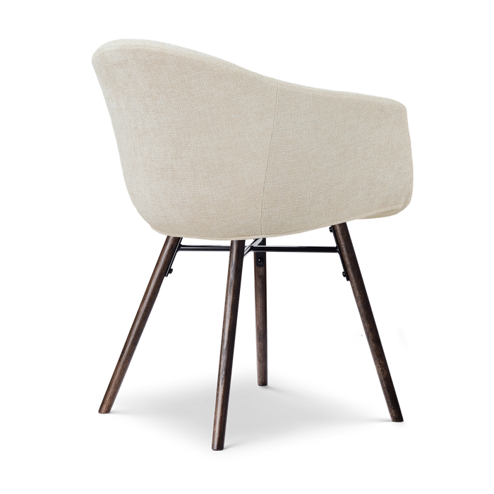 Nolon Nena-Otis Eetkamerstoel Cottonbeige - Walnoot Houten Onderstel