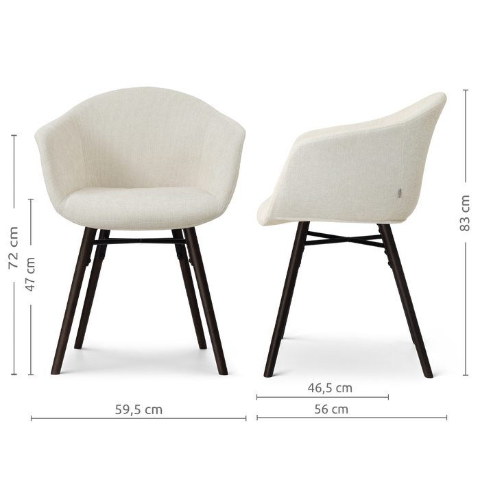 Nolon Nena-Otis Eetkamerstoel Cottonbeige - Zwart Houten Onderstel