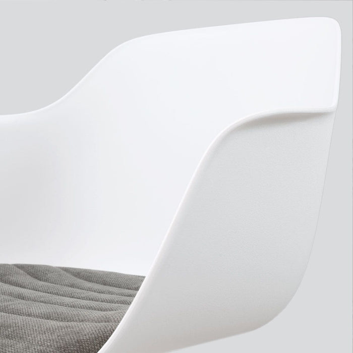 Nolon Nino-Liz Barkruk Wit met Zeegrijs Zitkussen Wit Onderstel 65 Cm