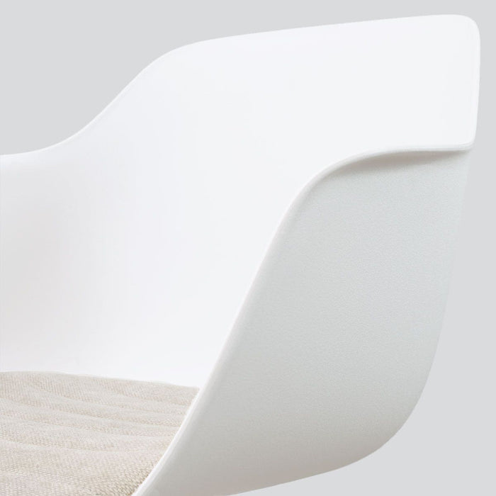 Nolon Nino-Liz Barkruk Wit met Naturelbeige Zitkussen Wit Onderstel 65