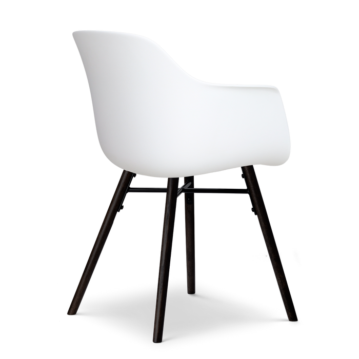 Nolon Nena-Liz Eetkamerstoel Wit met Mosgroen Zitkussen - Zwarte Poten