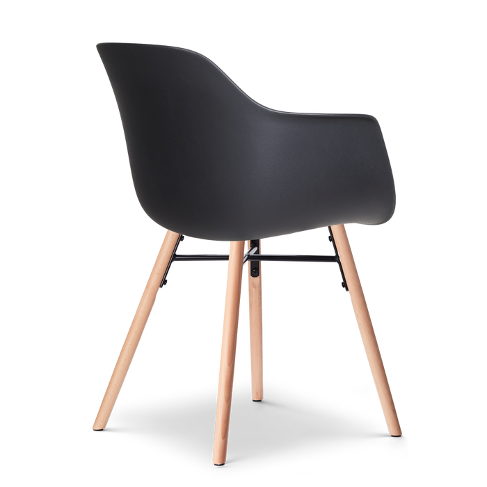 Nolon Nena-Liz Eetkamerstoel Zwart met Nougatbruin Zitkussen - Houten