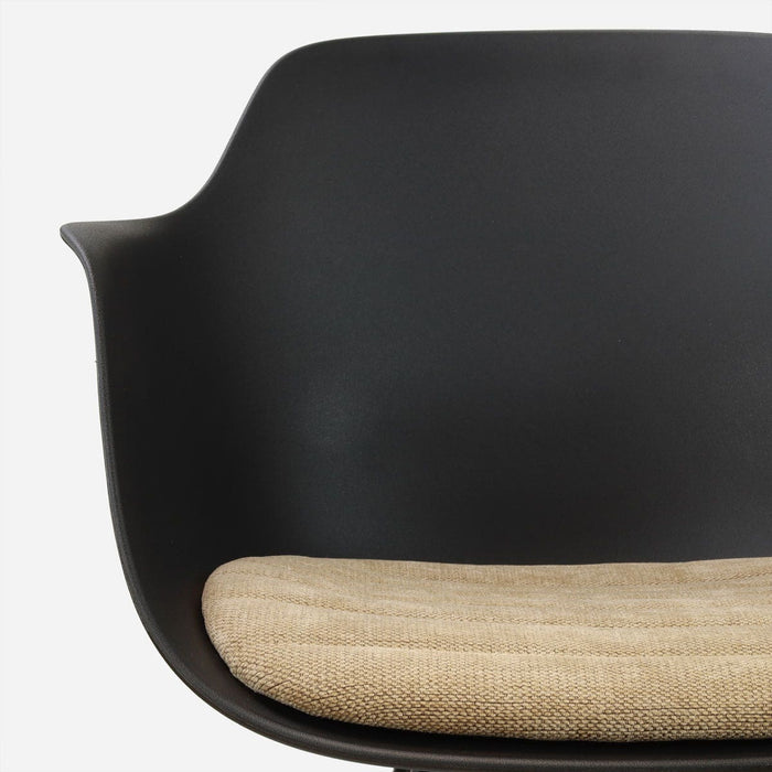 Nolon Nena-Liz Eetkamerstoel Zwart met Nougatbruin Zitkussen - Houten