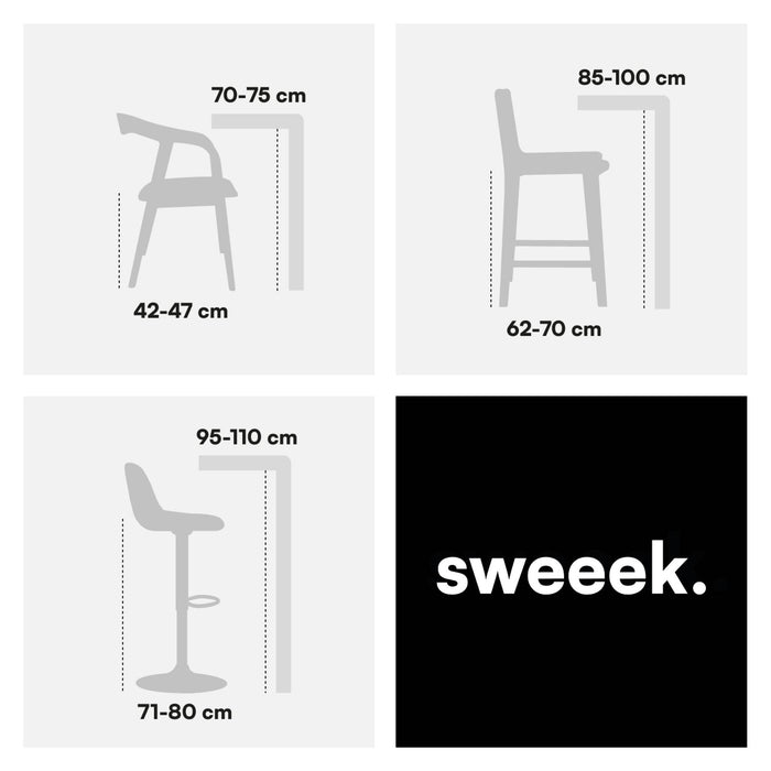 sweeek - Scandinavische boucléstoel met houten poten (set van 4)