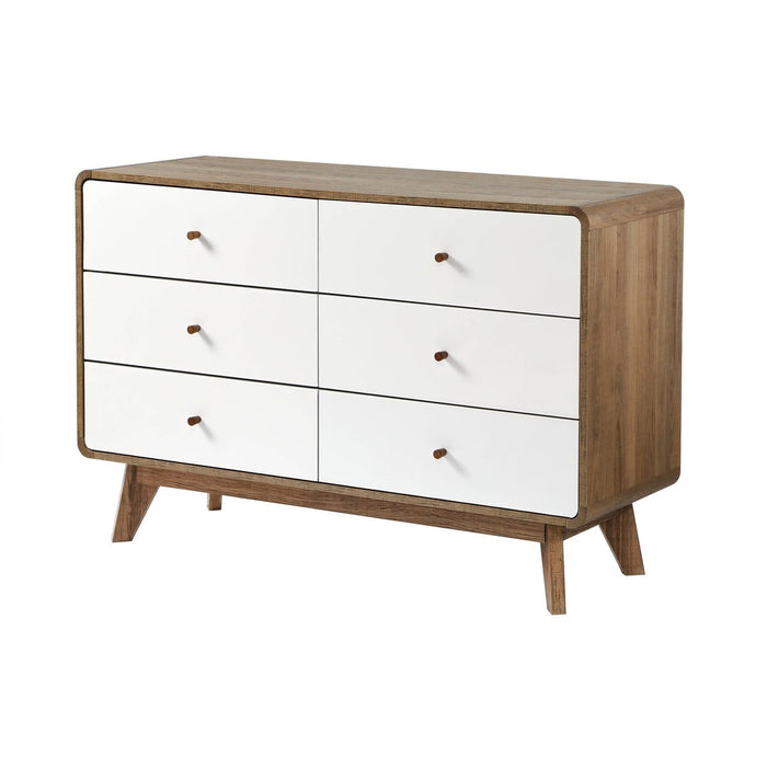 Calicosy - Ladekast ALBURA - Houtdecor en wit - 120 cm