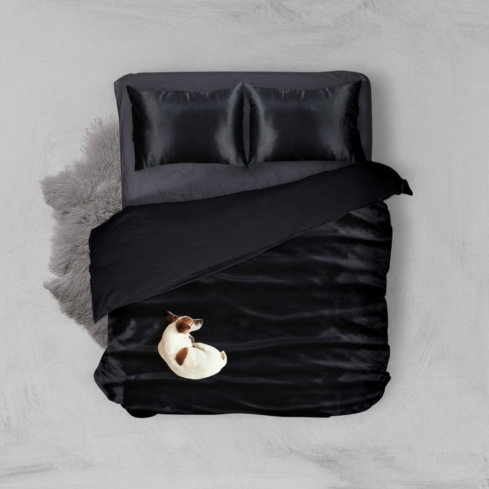 Elegance Silk Dekbedovertrek Glans Satijn black