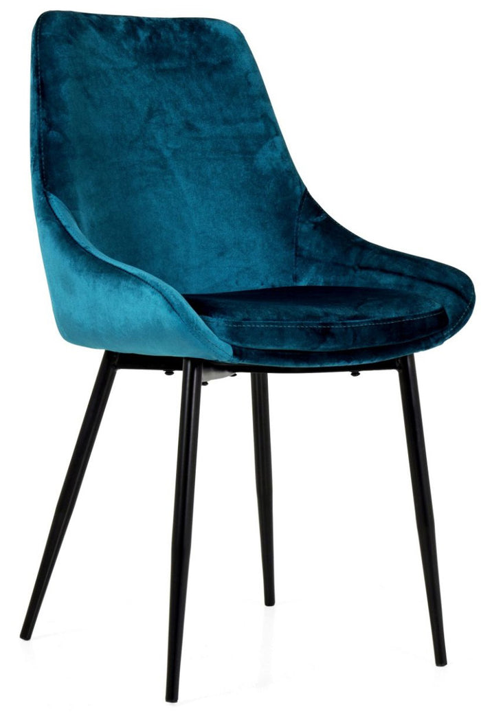 Tenzo Lex Stoel - Set Van 2 - Petrol Blauw Fluweel