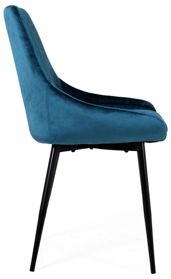 Tenzo Lex Stoel - Set Van 2 - Petrol Blauw Fluweel