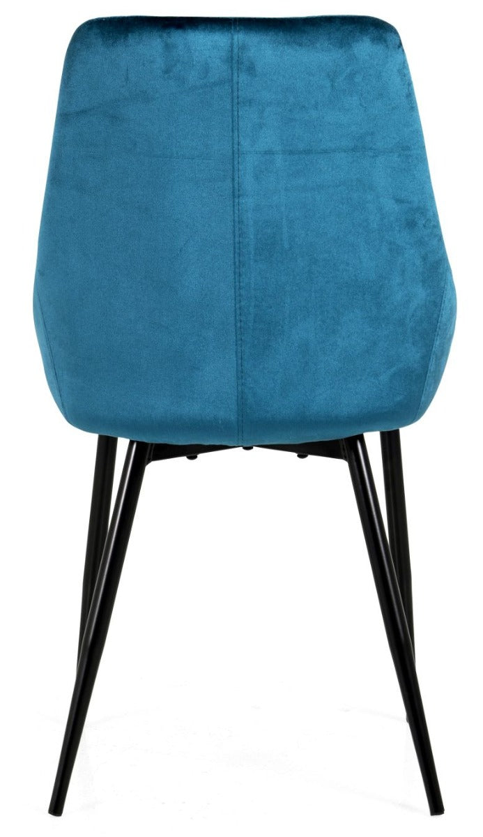 Tenzo Lex Stoel - Set Van 2 - Petrol Blauw Fluweel