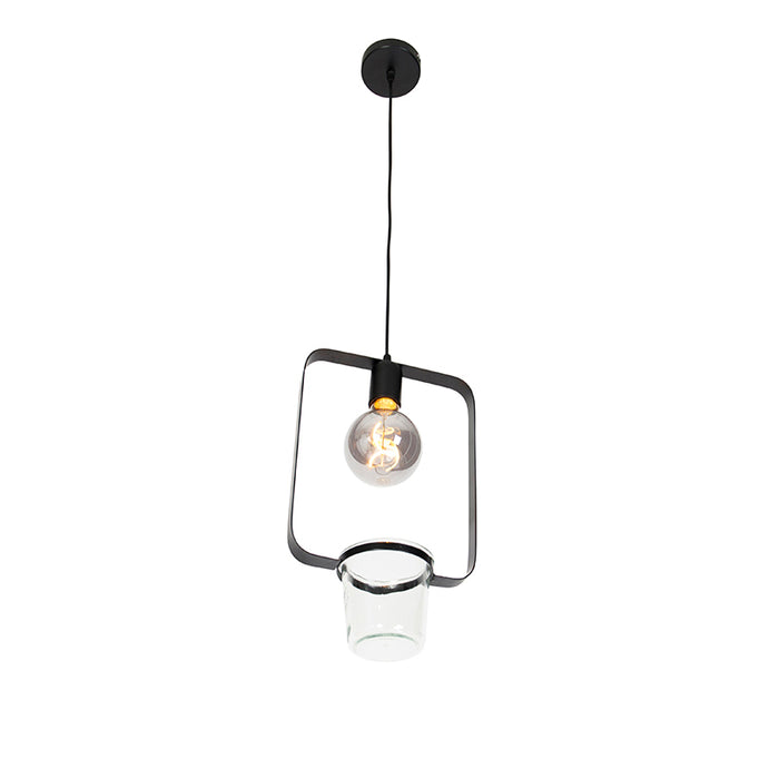 QAZQA Hanglamp roslina - Zwart - Modern - L 22.5cm