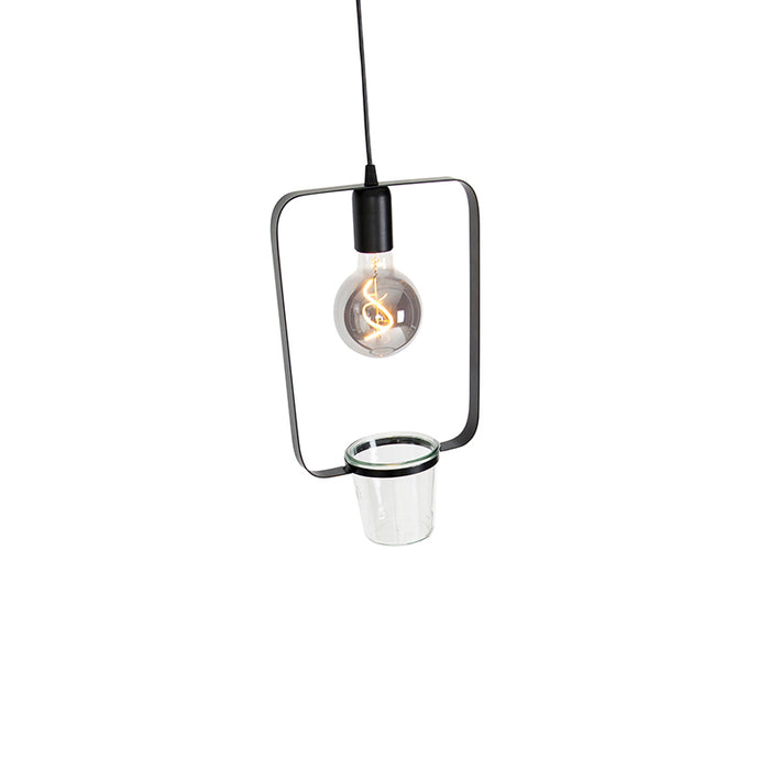 QAZQA Hanglamp roslina - Zwart - Modern - L 22.5cm