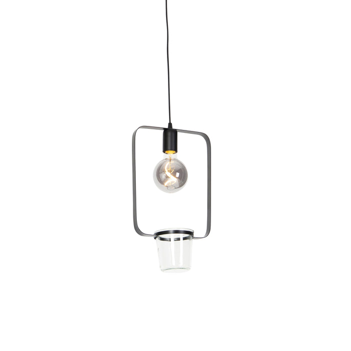 QAZQA Hanglamp roslina - Zwart - Modern - L 22.5cm