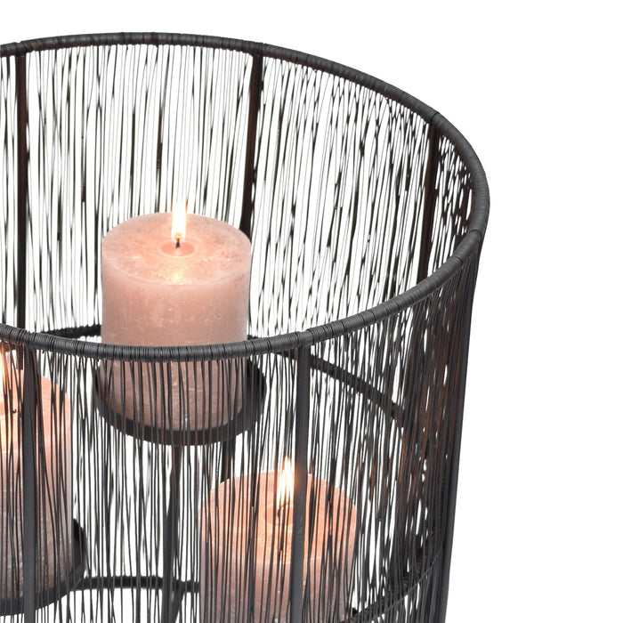 LOFT42 Wira kandelaar met 3 schotels - Metaal - Zwart - Ø28x32