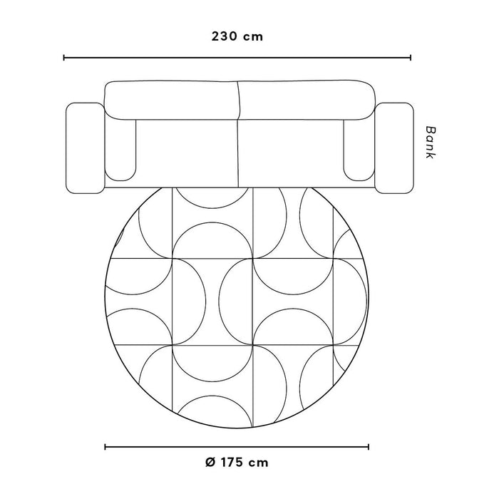 Dutchbone Bodega Vloerkleed Ø 175 cm - Groen