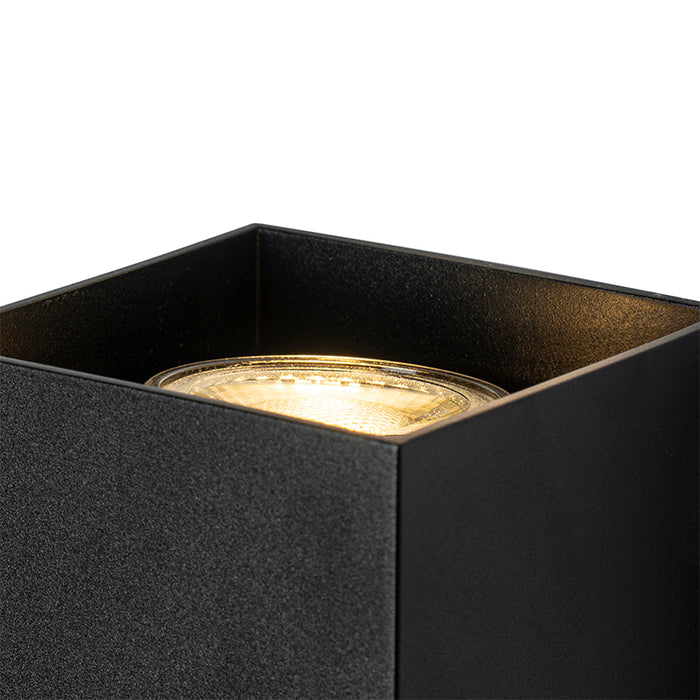 QAZQA Design vierkante wandlamp zwart - Sabbir