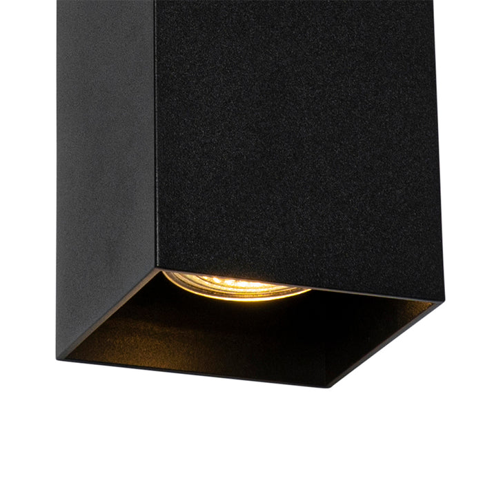 QAZQA Design vierkante wandlamp zwart - Sabbir