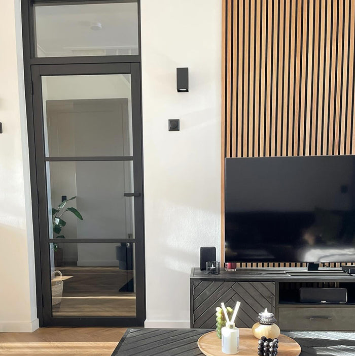 QAZQA Design vierkante wandlamp zwart - Sabbir