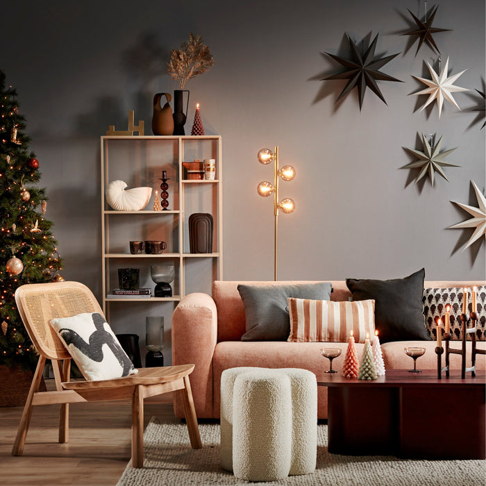 HKliving Striped Velvet Sierkussen 30 x 50 cm - Brown