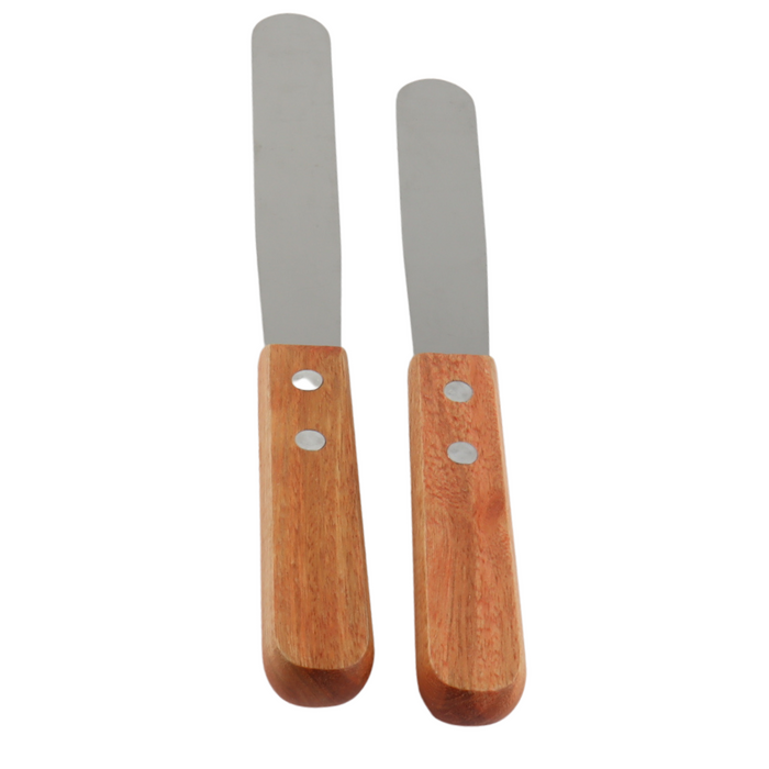 Orange85 Paletmes Glaceermes 2 Stuks 20,5 cm en 23 cm met Houten Ha...