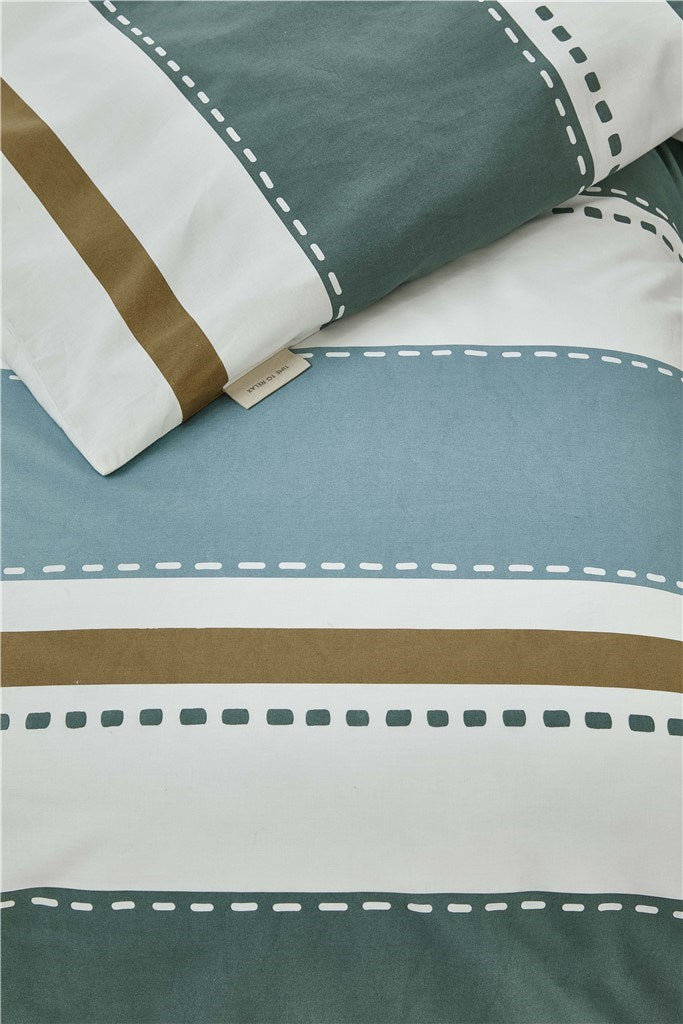 Walra - Dekbedovertrek Stripes & Stitches - 240x220 - Groen