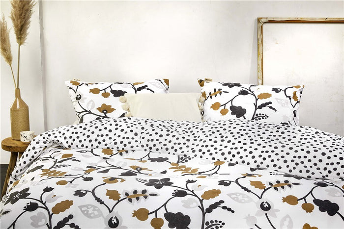 Walra - Dekbedovertrek Dots & Flowers - 240x220 - Wit