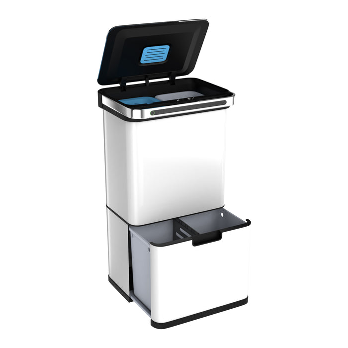 Homra DEXER prullenbak met sensor - 60L - 4 vakken - Wit