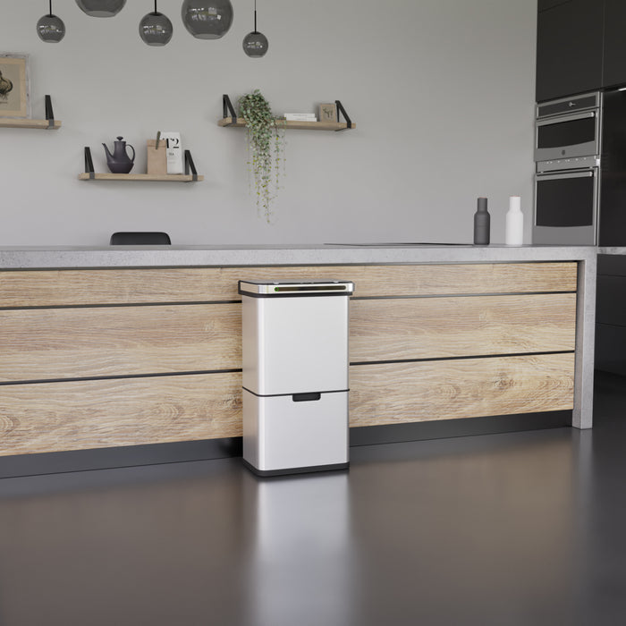 Homra DEXER prullenbak met sensor - 60L - 4 vakken - Wit