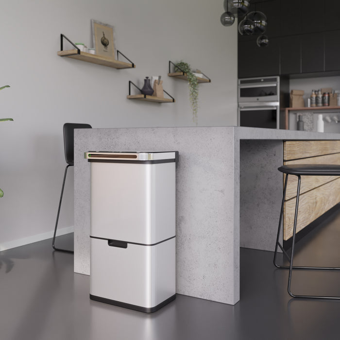 Homra DEXER prullenbak met sensor - 60L - 4 vakken - Wit