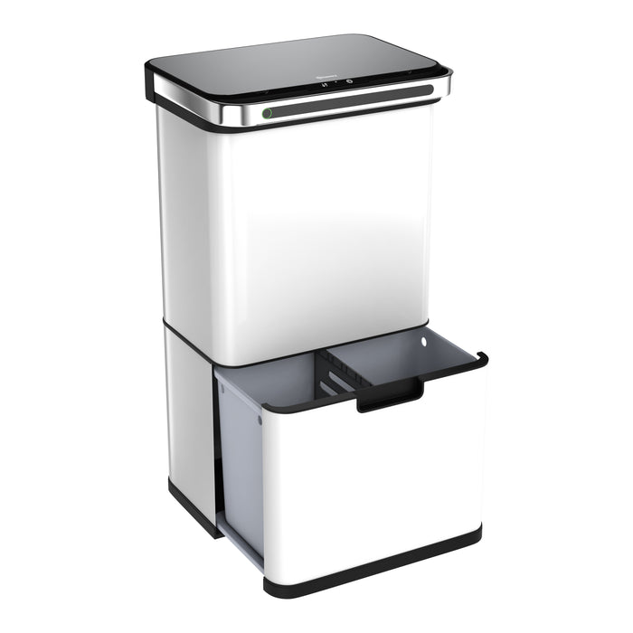 Homra DEXER prullenbak met sensor - 60L - 4 vakken - Wit