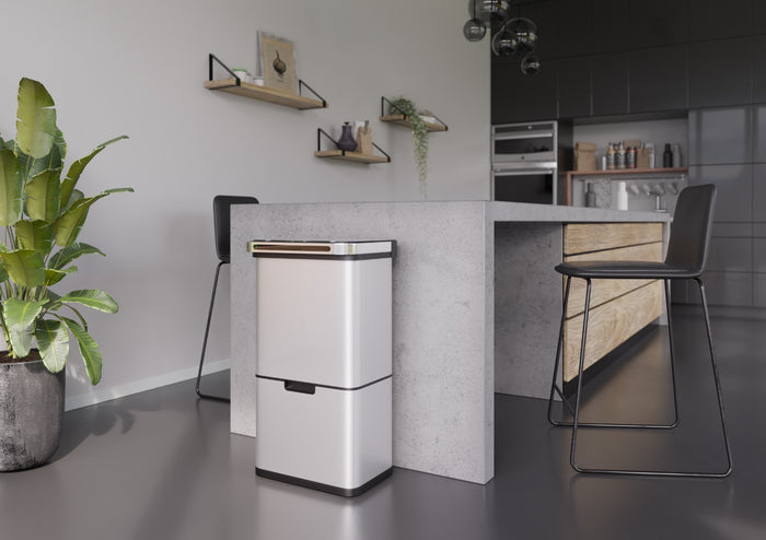 Homra DEXER prullenbak met sensor - 60L - 4 vakken - Wit