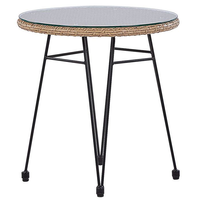 Beliani - TROPEA II - Bistroset voor 2 - Natuurlijk - PE rotan