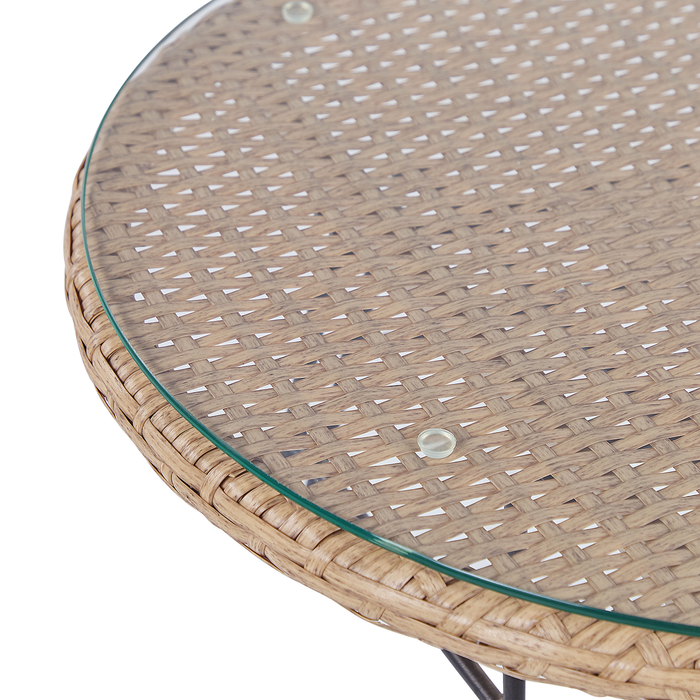 Beliani - TROPEA II - Bistroset voor 2 - Natuurlijk - PE rotan