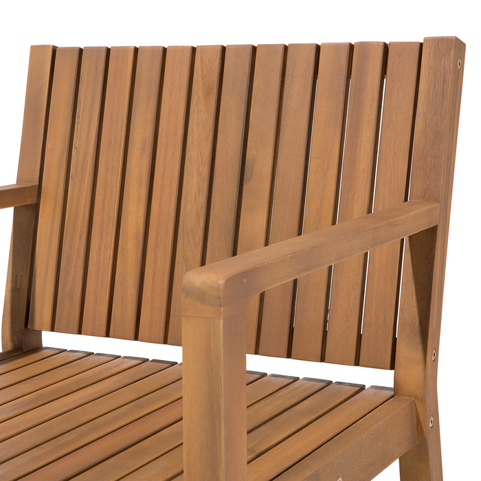 Beliani-SASSARI L-Tuinset voor 8-Lichthout|Blauw|Wit-Acaciahout