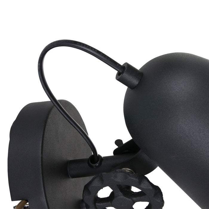 Anne Lighting - wandlamp - Dolphin - zwart - metaal - opbouwspot -